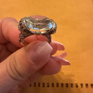 Elegant Silver and Pink Gemstone Ring